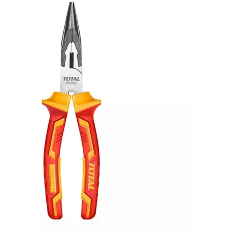 foto del prodotto total pinze isolate punta piatta cromo vanadio certificato vde ideale per elettricisti e progetti elettrici lunghezza 200 mm
