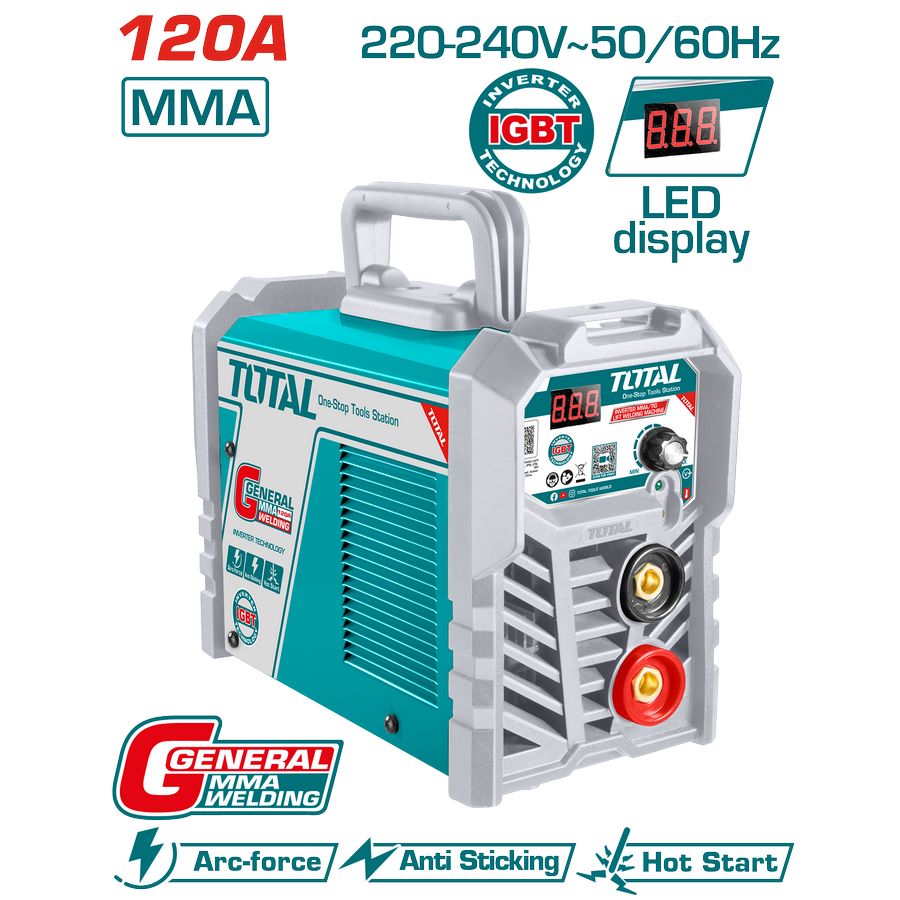 foto del prodotto total saldatrice inverter igbt a elettrodo 10 120a 230v saldatura accessori