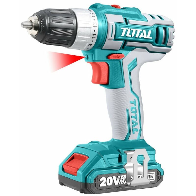foto del prodotto total trapano 20v 2 batterie 47 accessori borsa 45 nm