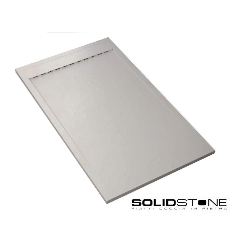 foto del prodotto totama piatto doccia in pietra solidstone alto 2,8 cm con bordo e scarico largo 80x100