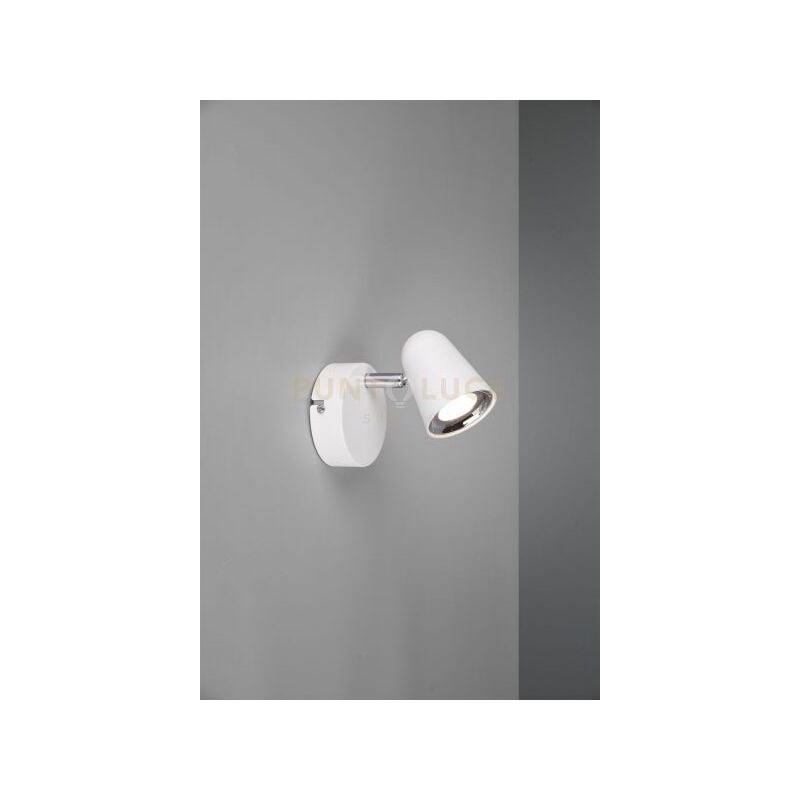 foto del prodotto toulouse spot singolo led 3,5w 400lm, 3000k bianco satinato con bordo cromato h. 15cm