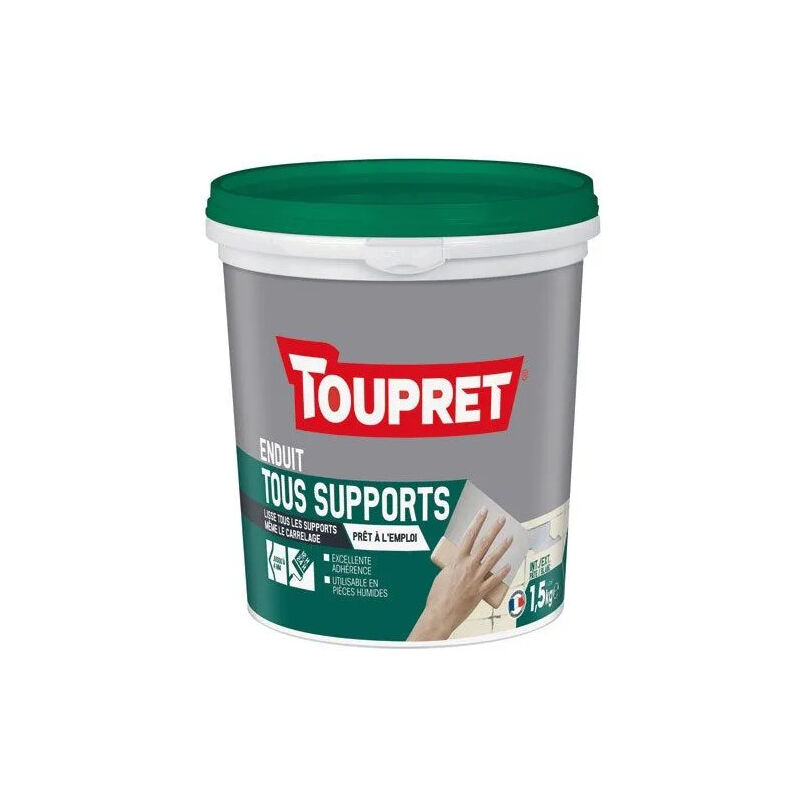 foto del prodotto toupret intonaco per interni ed esterni per tutte le superfici, pasta da 1,5 kg, bianco