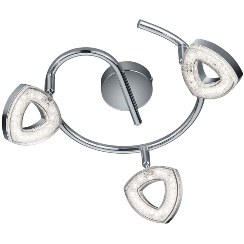 foto del prodotto tours girandola 3 spots led integrati in diffusore triangolo cromato