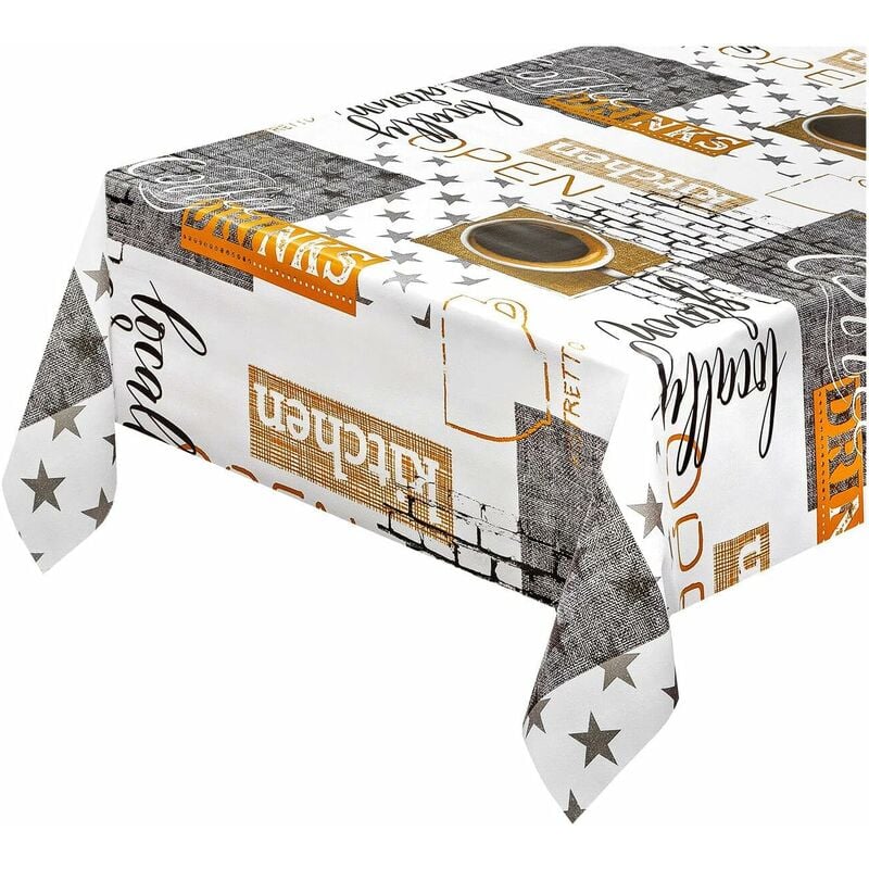 foto del prodotto tovaglia antimacchia cucina moderna tela cerata plastificata tavolo felpata caff industrial 140x240 cm