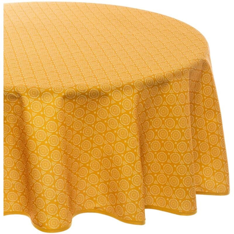 foto del prodotto tovaglia antimacchia etnik giallo senape d180cm atmosphera cr ateur d int rieur
