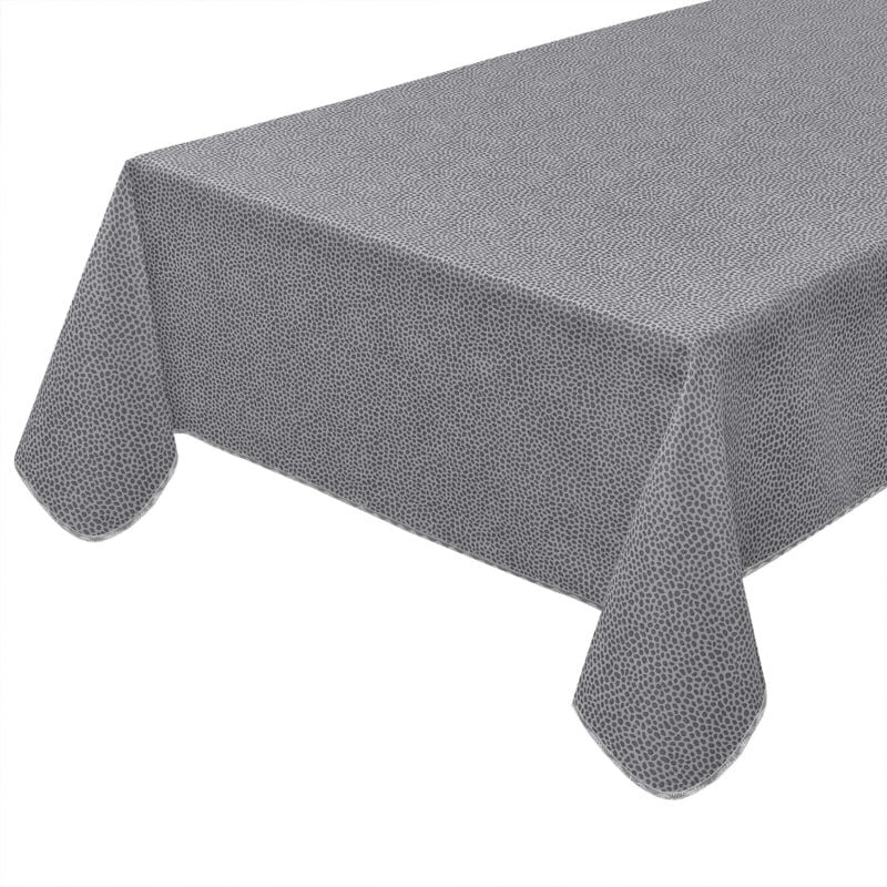 foto del prodotto tovaglia antimacchia maculata bordata cotone plastificato copritavolo casa cucina grigio 120x160 cm