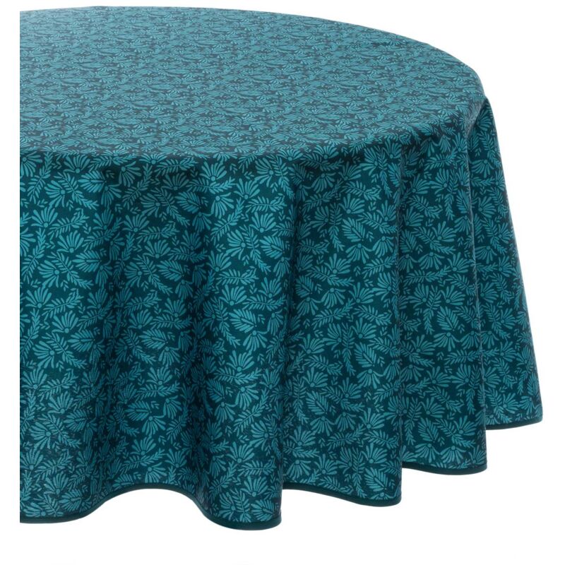 foto del prodotto tovaglia antimacchia meili foglie blu anatra d180cm atmosphera cr ateur d int rieur