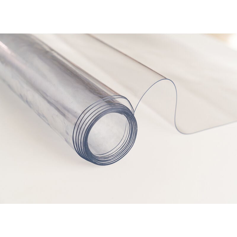 foto del prodotto tovaglia antimacchia plastificata pvc trasparente proteggi tavolo, misura140x500coloretrasparente