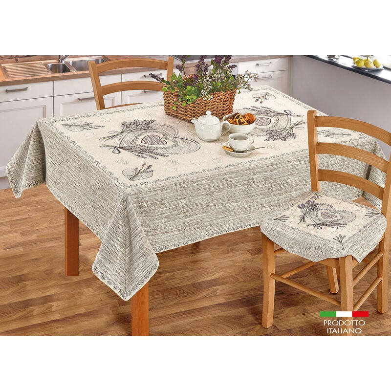 foto del prodotto tovaglia copritavolo centrino runner tavola fantasia floreale lavanda made italy, misura40x130colorelavanda