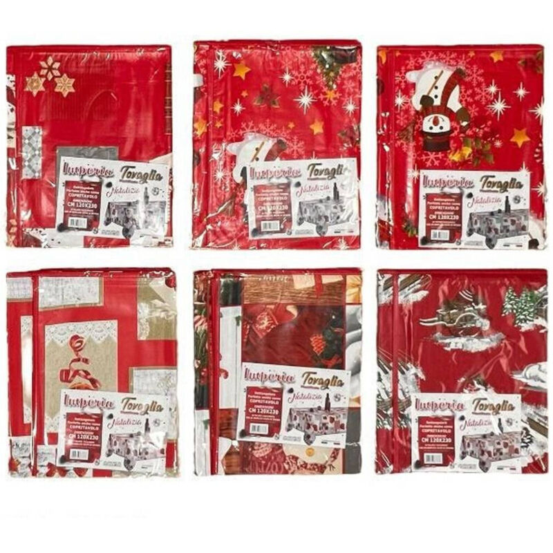 foto del prodotto tovaglia copritavolo natale plastificata antimacchia varie fantasie mis. 120x190 trade shop traesio