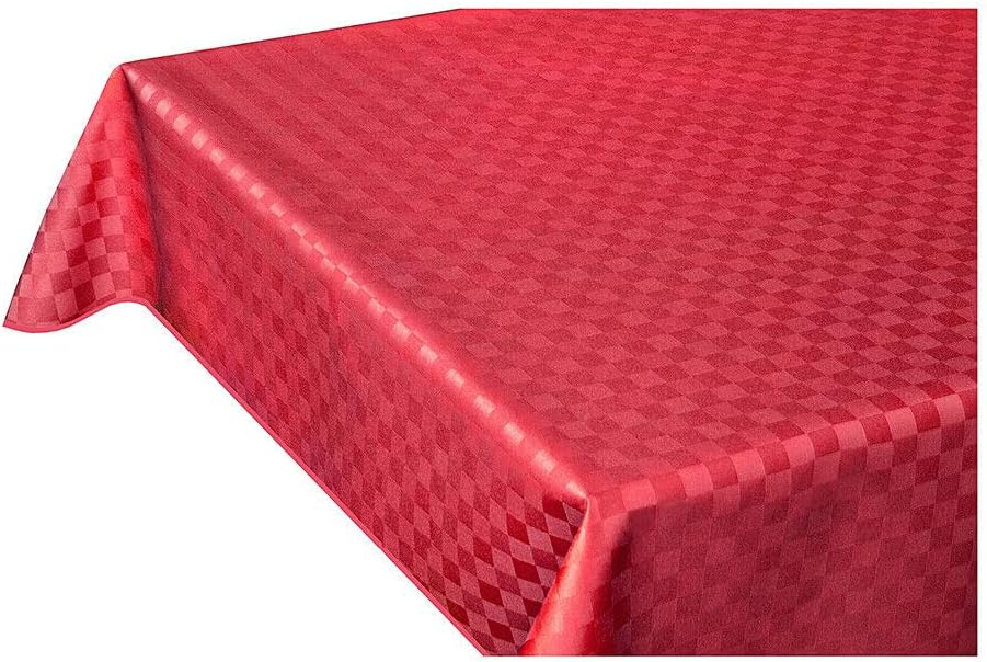 foto del prodotto tovaglia cucina antimacchia bordata 140x240 cm cotone resinato morbido quadretti rosso