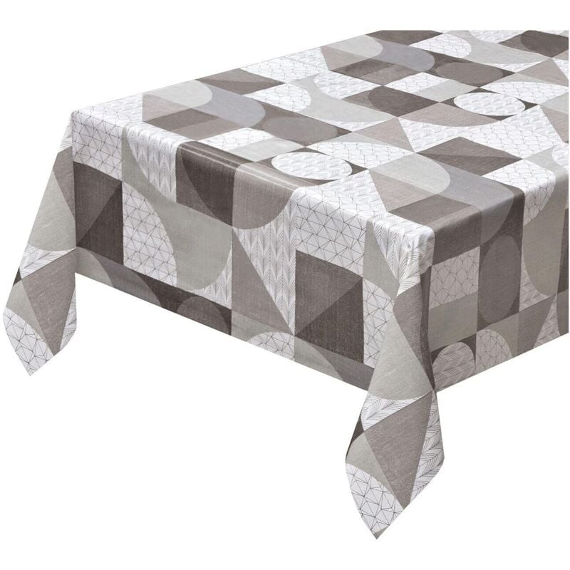 foto del prodotto tovaglia cucina antimacchia moderna plastificata cerata copritavolo design geometrico 140x160 cm