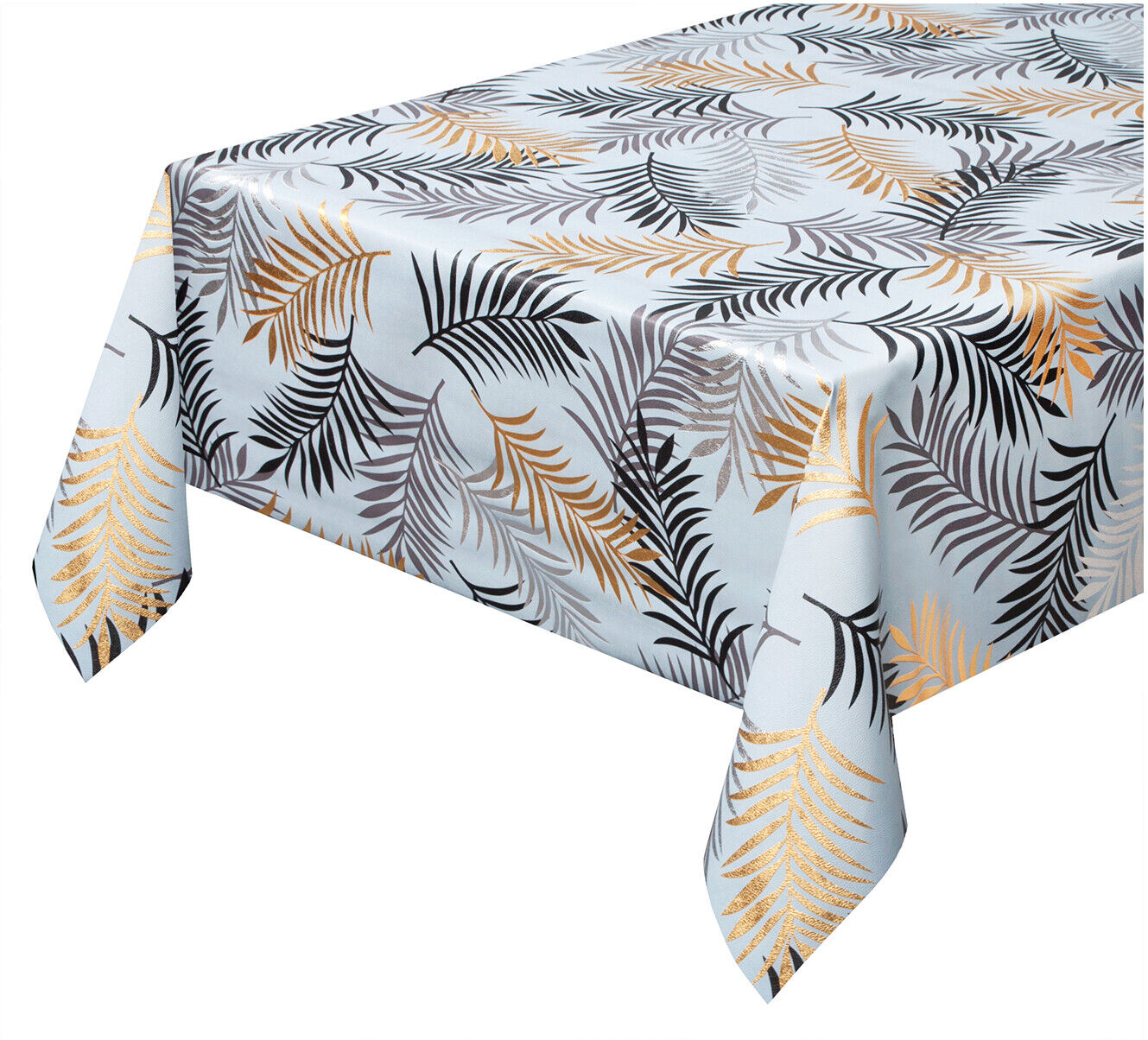foto del prodotto tovaglia cucina antimacchia plastificata 140x280 cm palme metallizzate copritavolo tropicale dis b