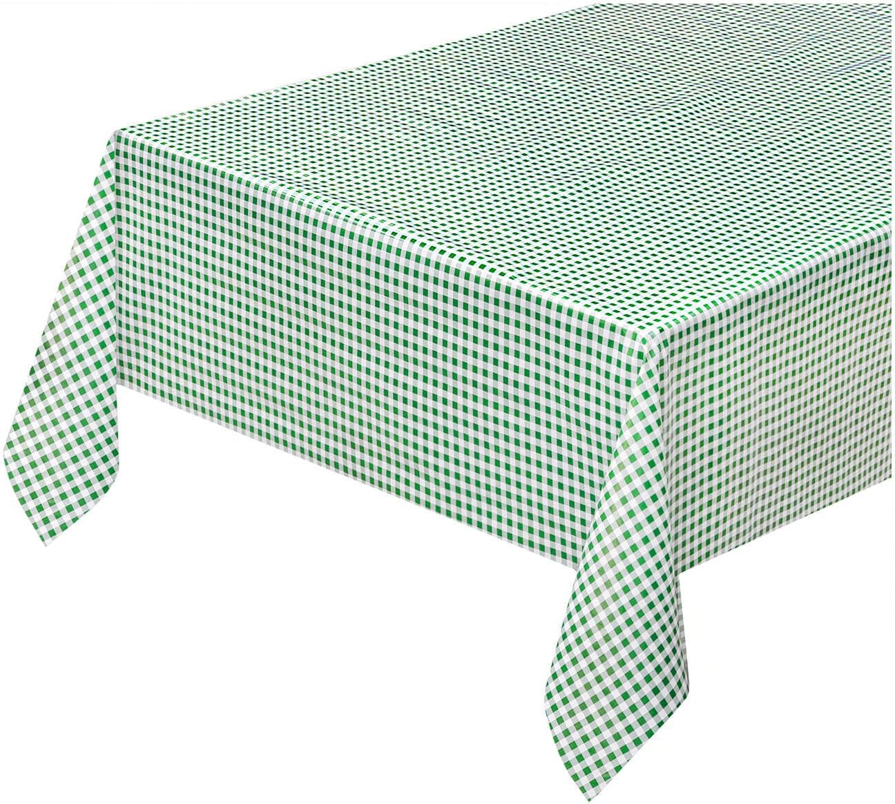 foto del prodotto tovaglia cucina antimacchia plastificata 140x350 cm cerata felpata copritavolo quadretti verdi