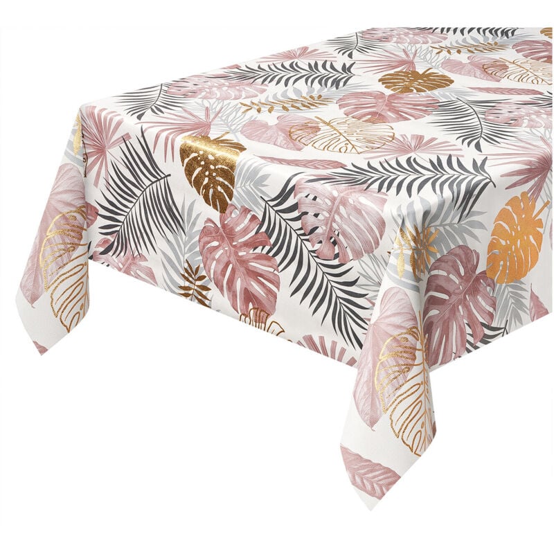foto del prodotto tovaglia cucina antimacchia plastificata palme metallizzate copritavolo tropicale dis c - 140x240 cm