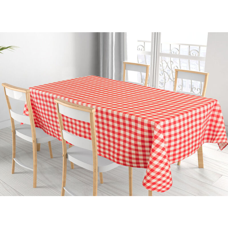 foto del prodotto tovaglia cucina copritavolo 100 cotone made italy disegno rustica quadretti rp, misura140x180colorerustica