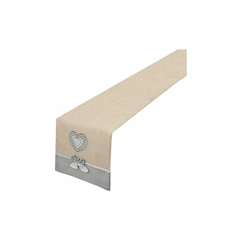 foto del prodotto tovaglia cucina runner centrotavola shabby chic cuore ricamato 40x135 cm