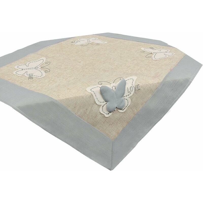 foto del prodotto tovaglia cucina runner centrotavola shabby chic farfalla 3d 85x85 cm
