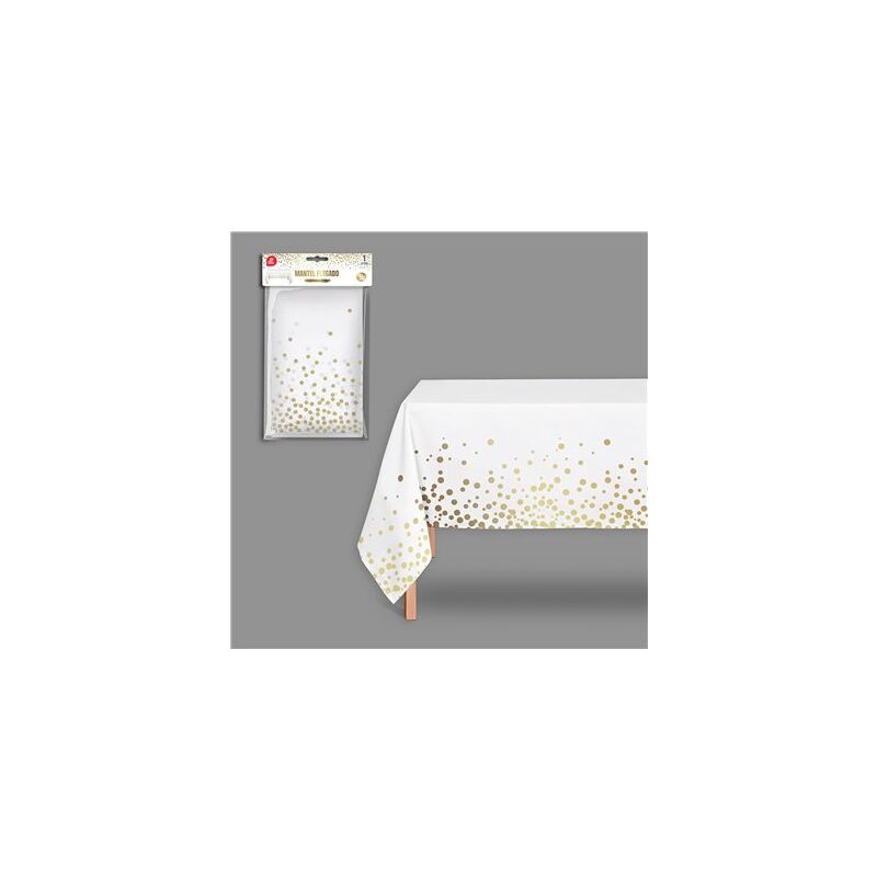 foto del prodotto tovaglia di carta 180x120cm bianco e oro