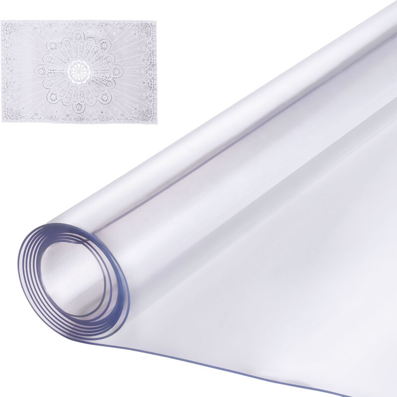 foto del prodotto tovaglia di plastica 1016x1524mm spessore 1,5 mm rettangolare trasparente copertura da scrivania impermeabile facile da pulire, tovaglia per tavolo