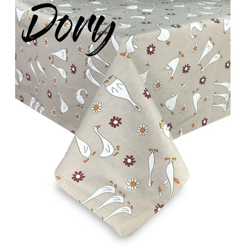 foto del prodotto tovaglia dory oca oche ochette in cotone cm. 140x180 x6 persone