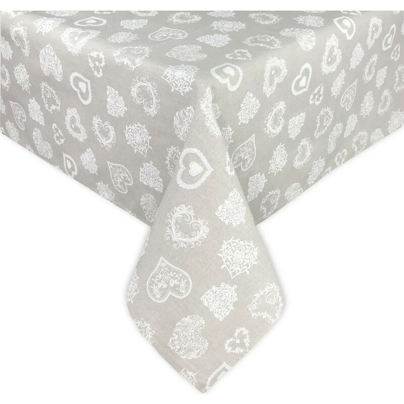 foto del prodotto tovaglia dory tirolese cuore bianco in cotone cm. 140x360 x24 persone