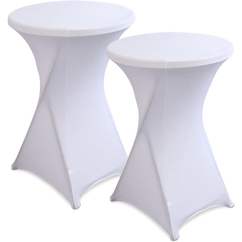 foto del prodotto tovaglia elasticizzata 2 pezzi, tovaglia in poliestere lavabile, tovaglia rotonda, protezione per tavolo da cocktail, 80x110 cm, in poliestere