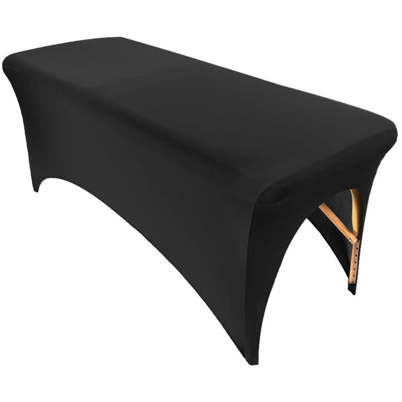 foto del prodotto tovaglia elasticizzata nera in elastan per tavolo 183 x 74 x 76 cm sollbry