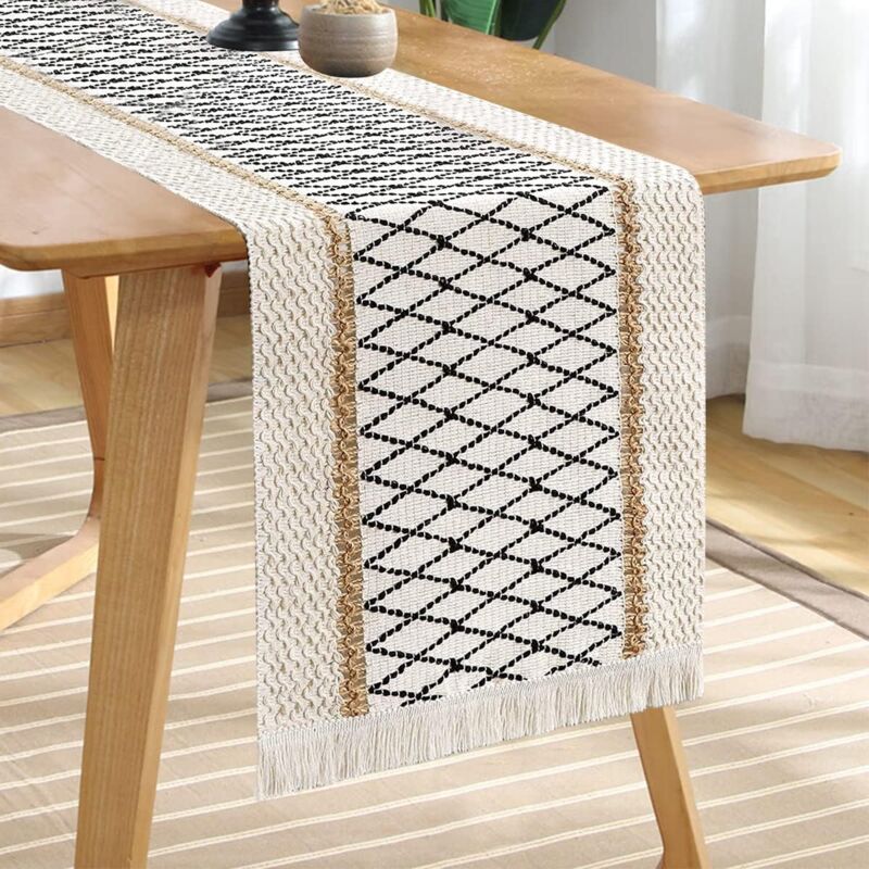 foto del prodotto tovaglia in corda jacquard stile boh mien con nappe in cotone e lino intrecciato a mano stile rustico per cucina e sala da pranzo 30220 cm 