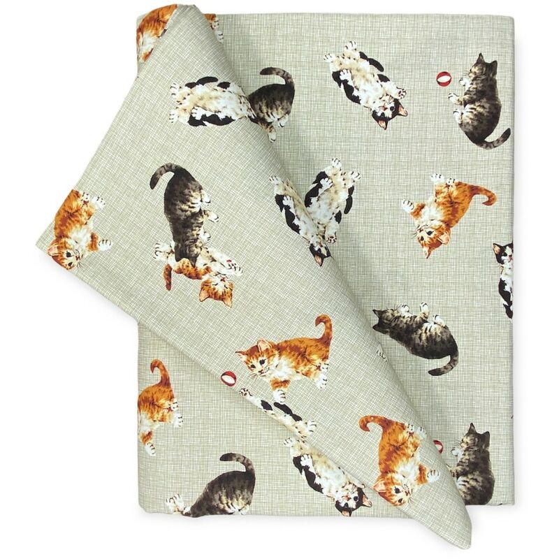 foto del prodotto tovaglia in cotone gattini beige cm. 180 rotondo