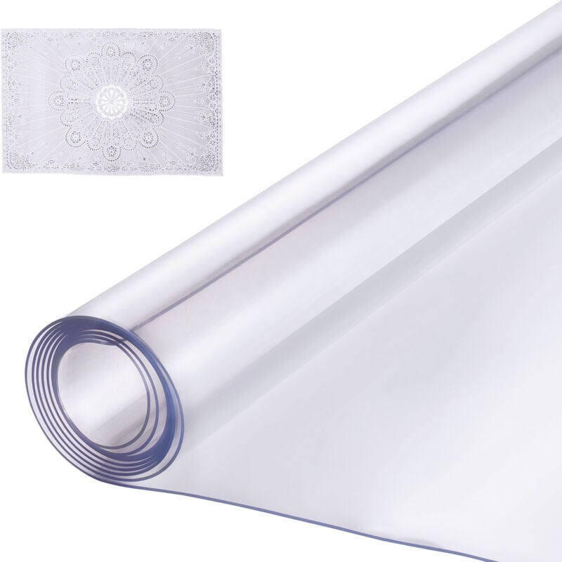 foto del prodotto tovaglia in plastica per tavolo 914x1372mm spessore 1,5 mm tovaglia trasparente rettangolare per scrivania impermeabile facile da pulire tovaglia per
