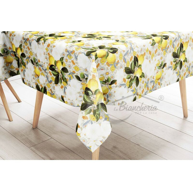foto del prodotto tovaglia lima in tela cerata plastificata lavabile idrorepellente in pvc limoni made in italy cm. 140x240 x12 persone