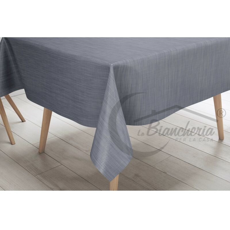 foto del prodotto tovaglia lima in tela cerata plastificata lavabile idrorepellente in pvc unito grigio made in italy cm. 140x180 x6 persone