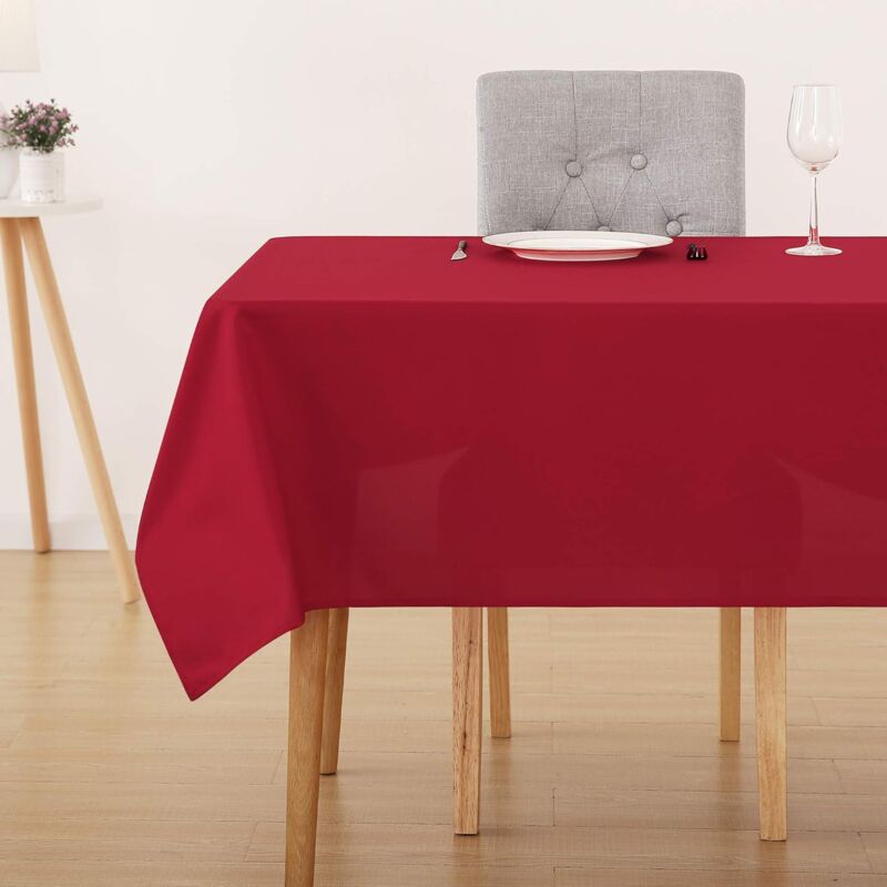 foto del prodotto tovaglia morbida impermeabile antimacchia per sala da pranzo 120x120 cmrosso