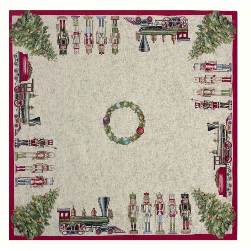 foto del prodotto tovaglia natale centrino runner centrotavola natalizio gobelin soldatino 1324, misura40x100coloresoldatino