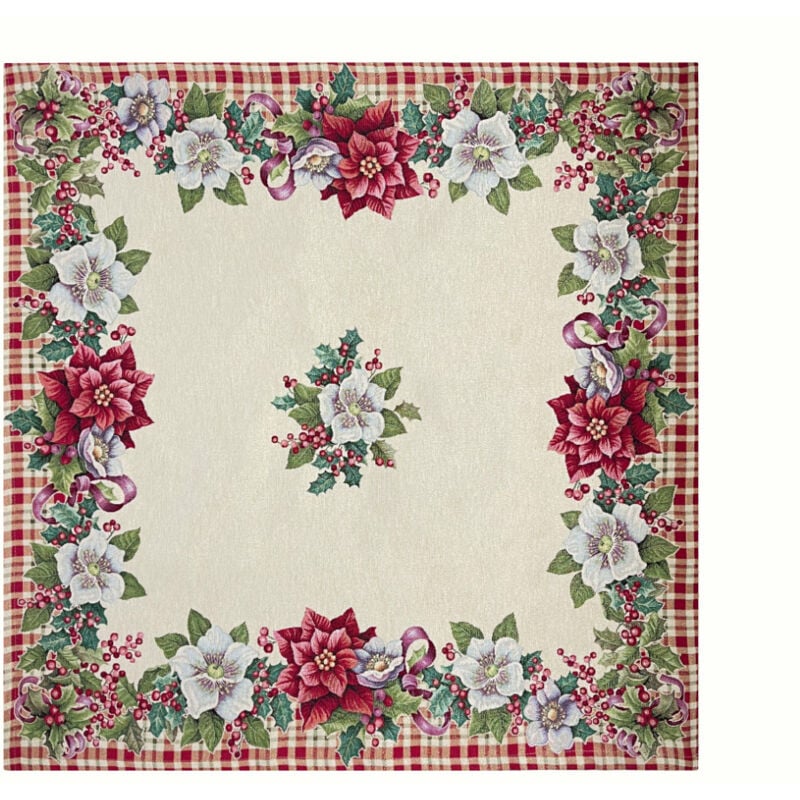 foto del prodotto tovaglia natale centrino runner centrotavola natalizio gobelin stella tartan, misura40x100colorestella tartan