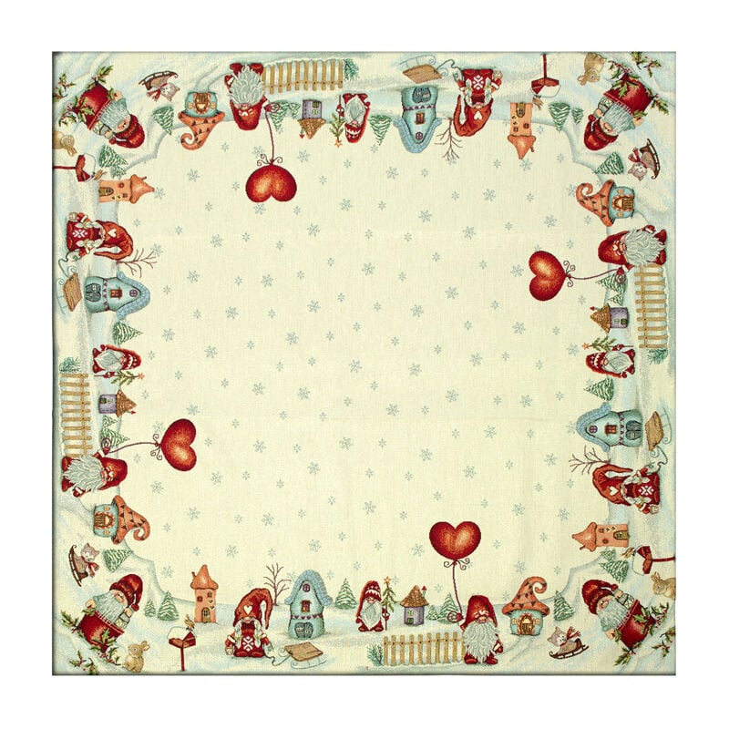 foto del prodotto tovaglia natale centrino runner tavolo centrotavola gnomo fiocco neve 744, misura40x100coloregnomo fiocco neve