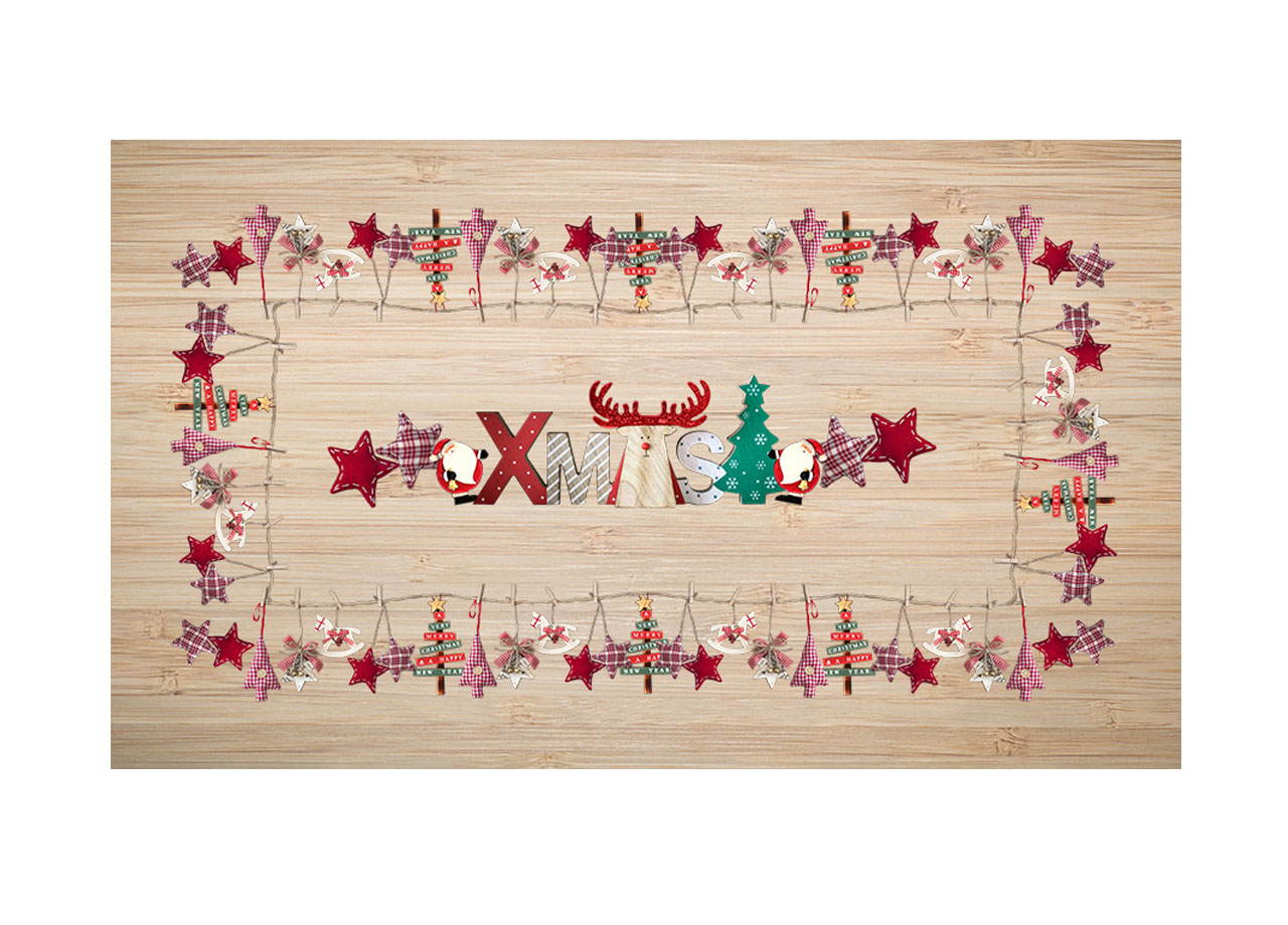 foto del prodotto tovaglia natale digitale centrotavola natalizio 100 cotone ninnoli xmas sv 140x250 ninnoli