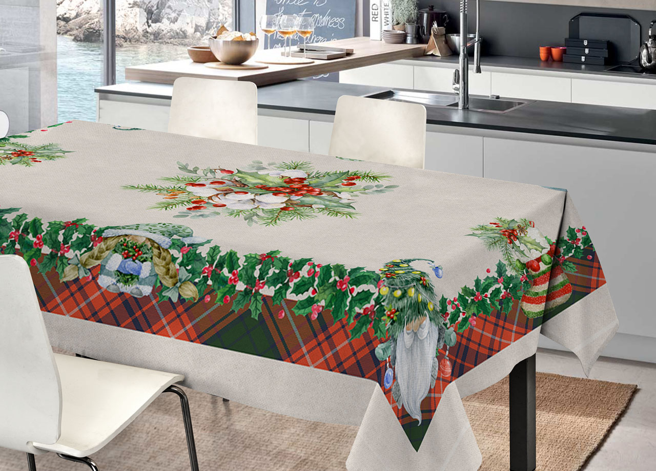 foto del prodotto tovaglia natale digitale centrotavola runner natalizio 100 cotone babbo tartan sv 140x250 babbo tartan
