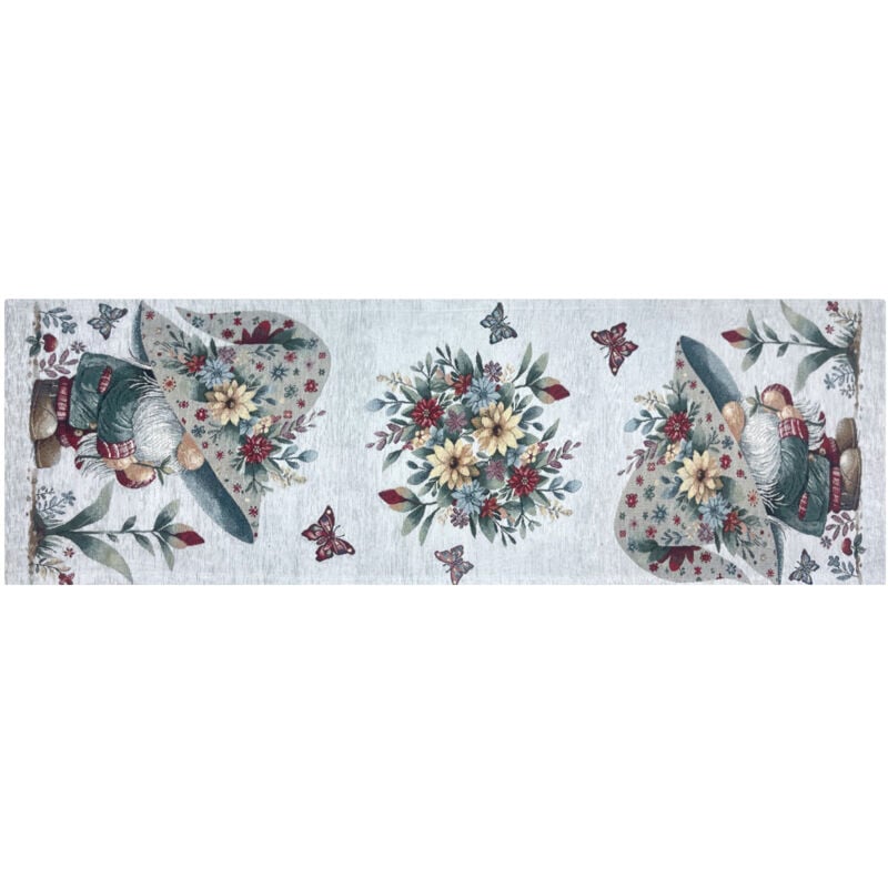 foto del prodotto tovaglia pasqua centrino runner tavola fantasia elfo primavera made italy, misura40x130coloreelfo primavera