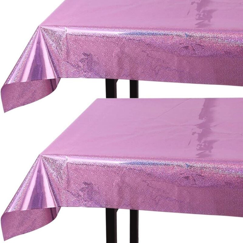 foto del prodotto tovaglia per feste, 2 pezzi 137 x 274 cm tovaglia di plastica colorata, tovaglia di compleanno monouso rettangolare impermeabile per bambini festa di