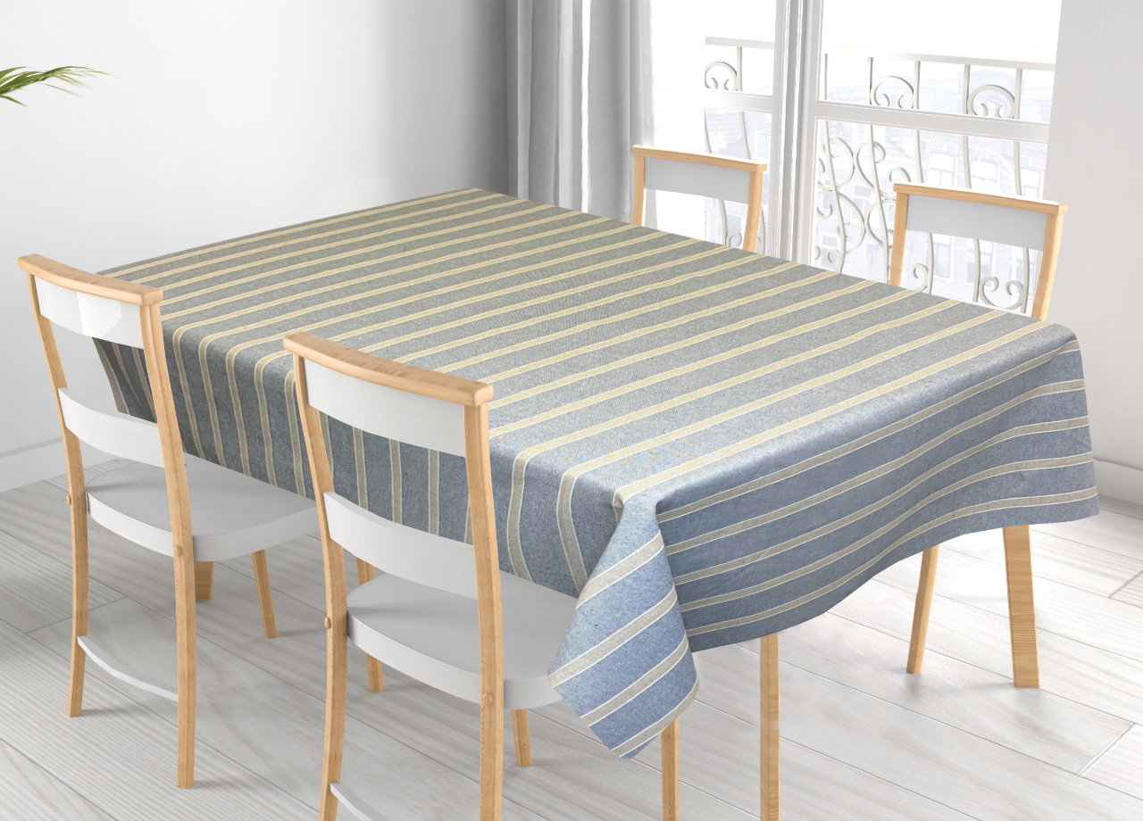 foto del prodotto tovaglia per salotto cucina in miros misto cotone made in italy california rp 140x360 blu