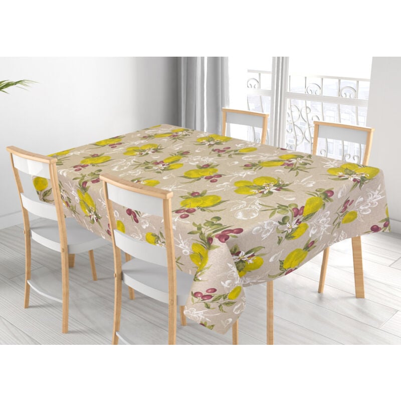 foto del prodotto tovaglia per salotto cucina in miros misto cotone made in italy capri rp, misura140x180colorecapri