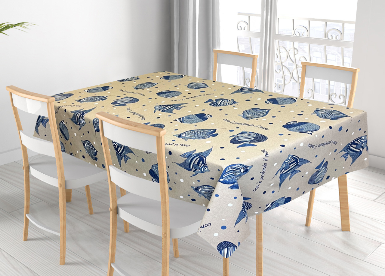 foto del prodotto tovaglia per salotto cucina in miros misto cotone made in italy maldive rp 140x360 maldive