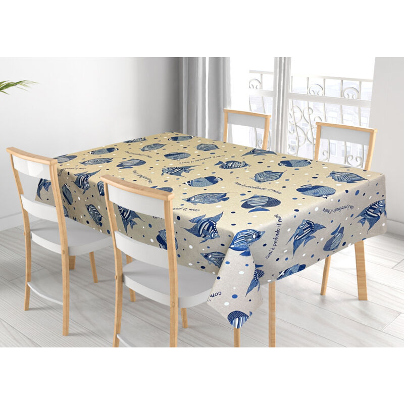 foto del prodotto tovaglia per salotto cucina in miros misto cotone made in italy maldive rp, misura140x140coloremaldive