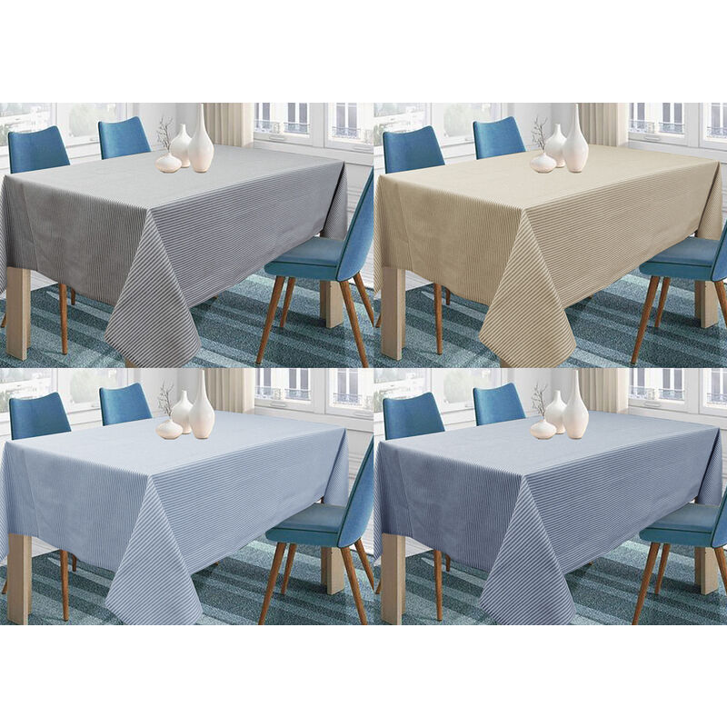 foto del prodotto tovaglia per salotto cucina in miros misto cotone made in italy millerighe rp, misura50x150coloreblu