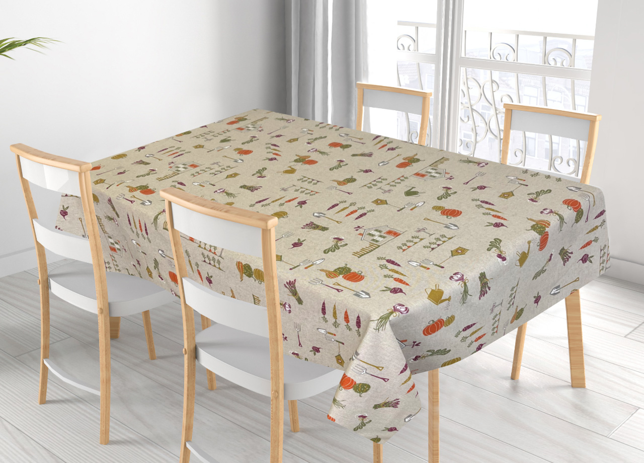 foto del prodotto tovaglia per salotto cucina in miros misto cotone made in italy orto rp 140x360 orto
