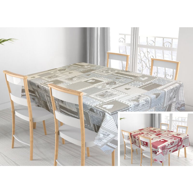 foto del prodotto tovaglia per salotto cucina tavolo 100 cotone made in italy aprica rp, misura140x180colorerosso