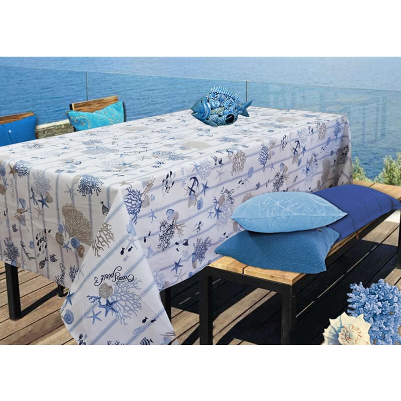 foto del prodotto tovaglia per salotto cucina tavolo 100 cotone made in italy mare24 rp, misura140x240coloremare24