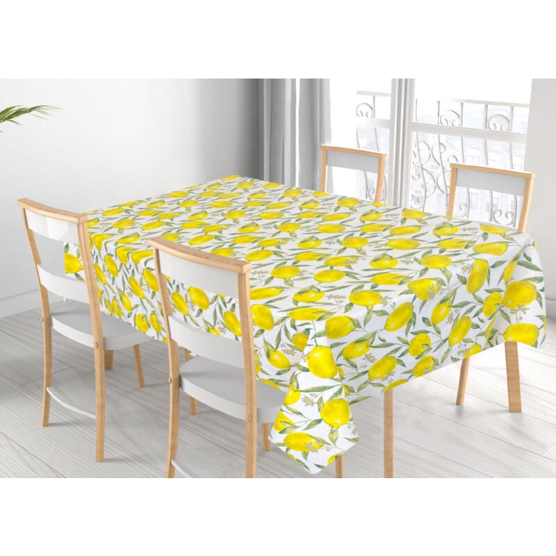 foto del prodotto tovaglia per salotto cucina tavolo 100% cotone made in italy peschiera rp, misura140x180colorepeschiera